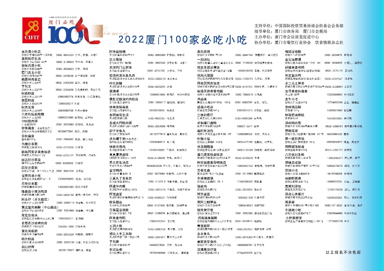 2022《廈門必吃100家餐廳》上線！重新定義廈門特色美食